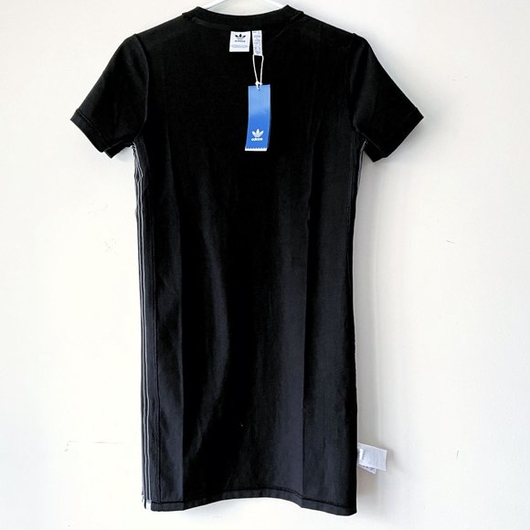NWT Adidas Originals T-Shirt Dress – 100% Cotton, 3-Stripes, Trefoil Logo, Sz XS - Picture 12 of 16
